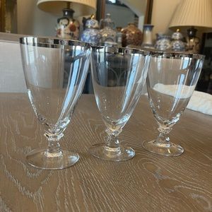 Fostoria Wedding Ring Pattern juice/water goblet/glass.
Set of 3